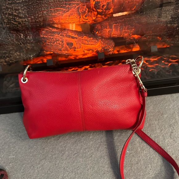 Coach Charlie Cherry Red Leather Bag. EUC - Picture 9 of 13